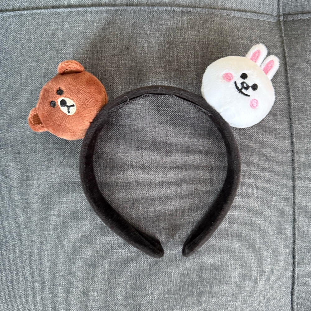 Brown and White Plush Animal Headband